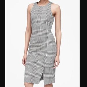 Banana Republic Plaid Stretch Sheath Dress